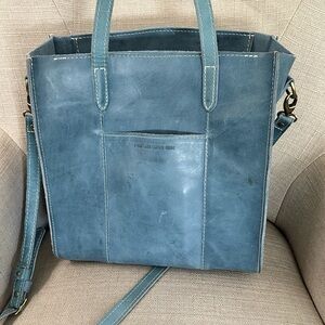 Lola Leather Tote North/South in Aqua Portland Leather Goods.